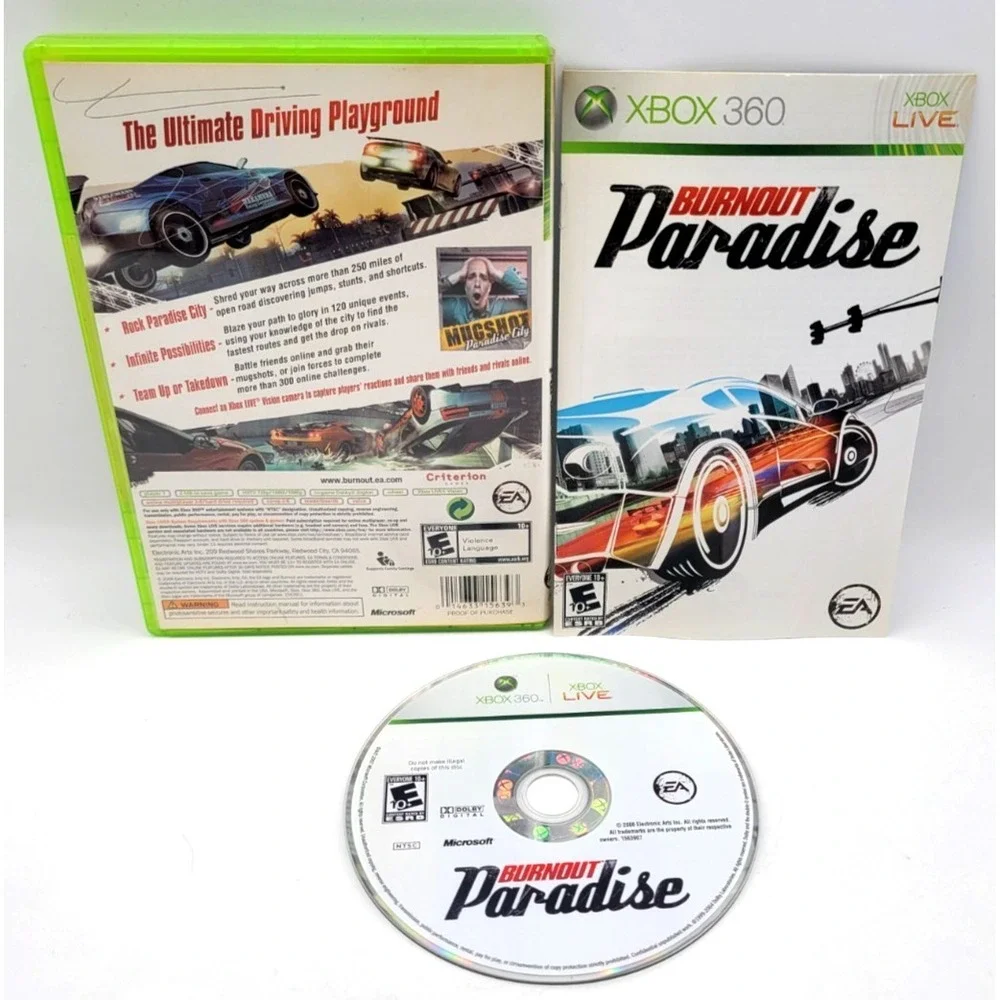 Burnout Paradise - Microsoft Xbox 360 CIB COMPLETE IN BOX